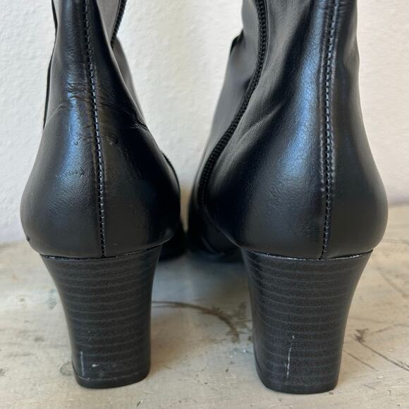 Predictions tall boots faux leather square toe block heel classic glam 6.5 - Picture 9 of 13